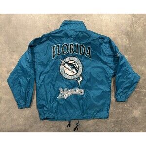 Vintage 90s Florida Miami Marlins Windbreaker Jacket MLB Authentic Apex XL
